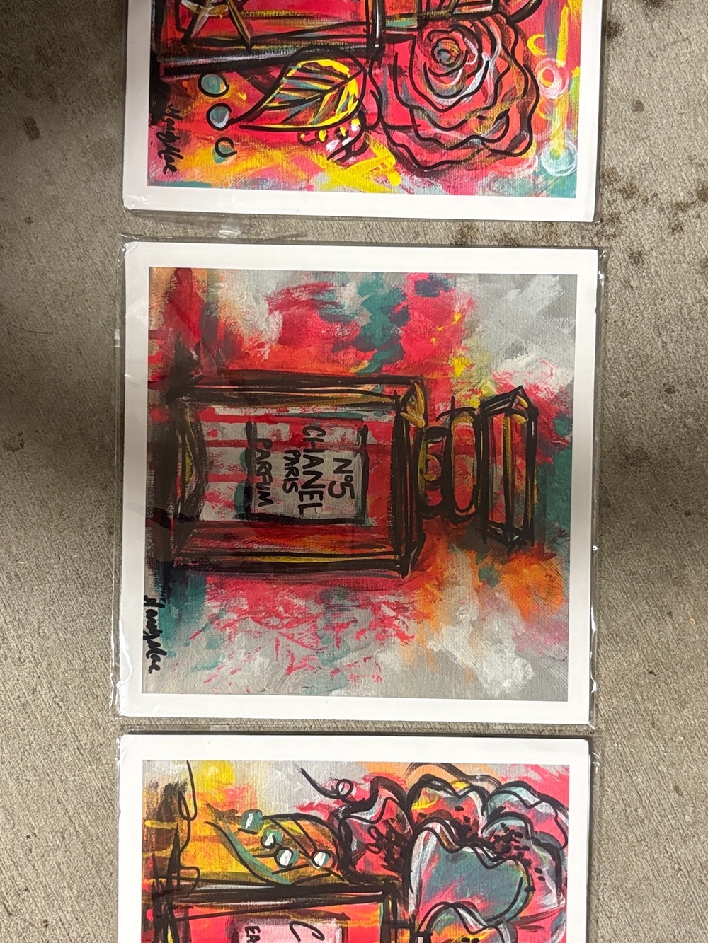 Inspired Perfume Bottle Wall Art Print Set - Multicolor